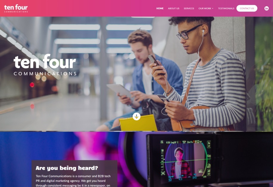 The Ten Four Communications website shown on a desktop screen size