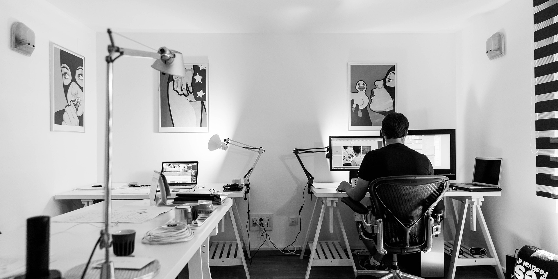 man working in a creative studio