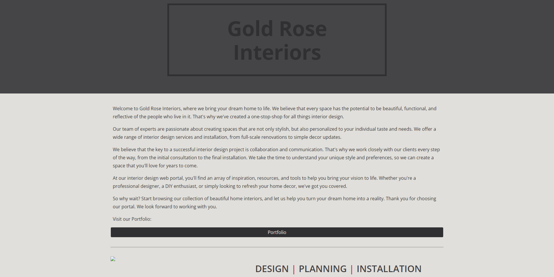 The previous Gold Rose website, displayed on desktop
