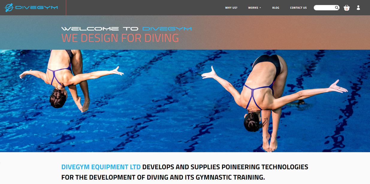 The new Dive Gym website designed by it'seeze, displayed on desktop
