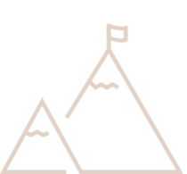 Two mountains with a flag at the top icon