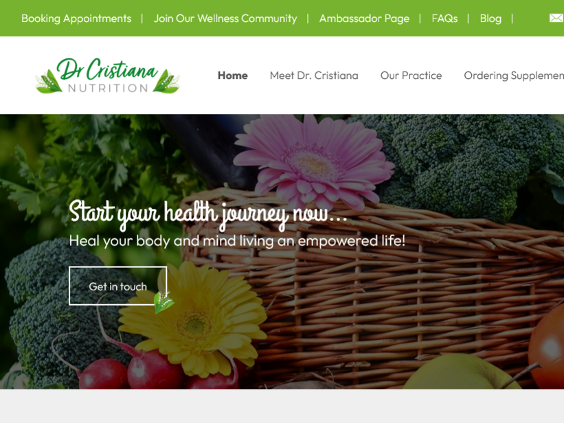 An examlke website promoting health and nutriiton