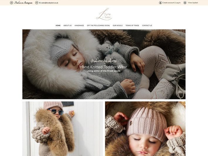 A website for hand knitted toddler wear