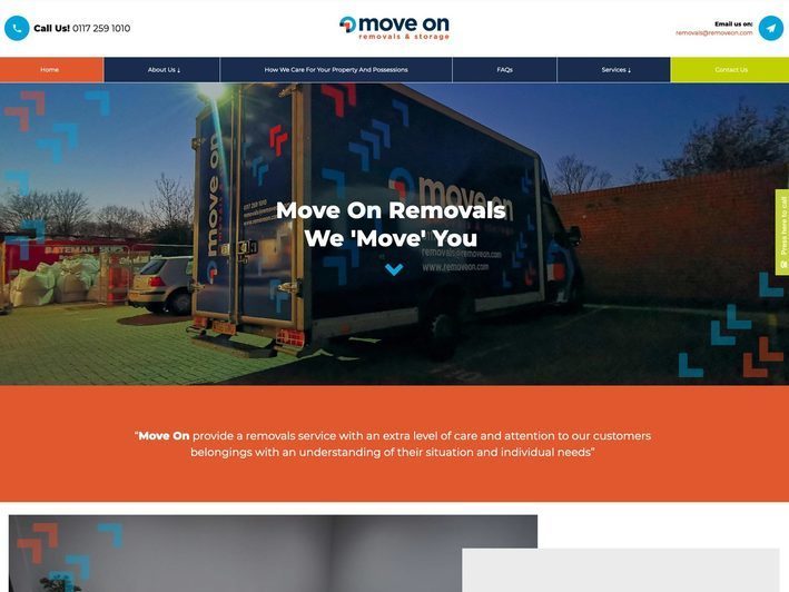A website design for a company who help with furniture removals