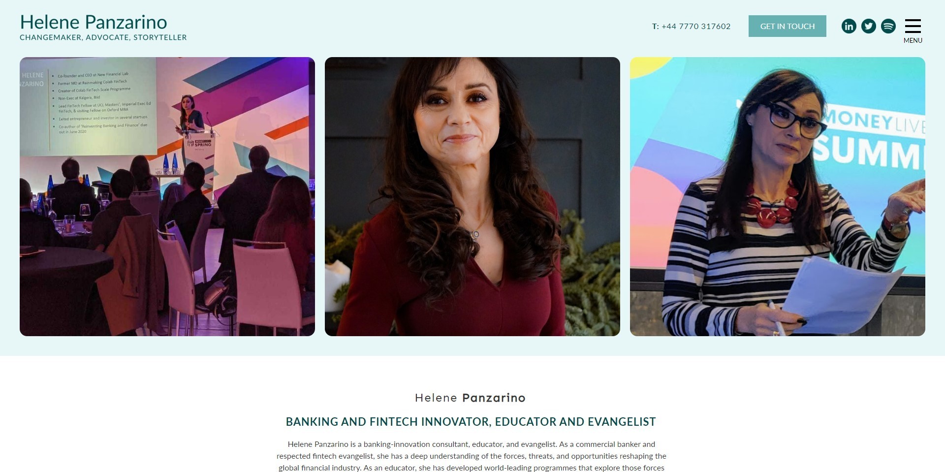 The new Helene Panzarino website designed by it'seeze, displayed on desktop
