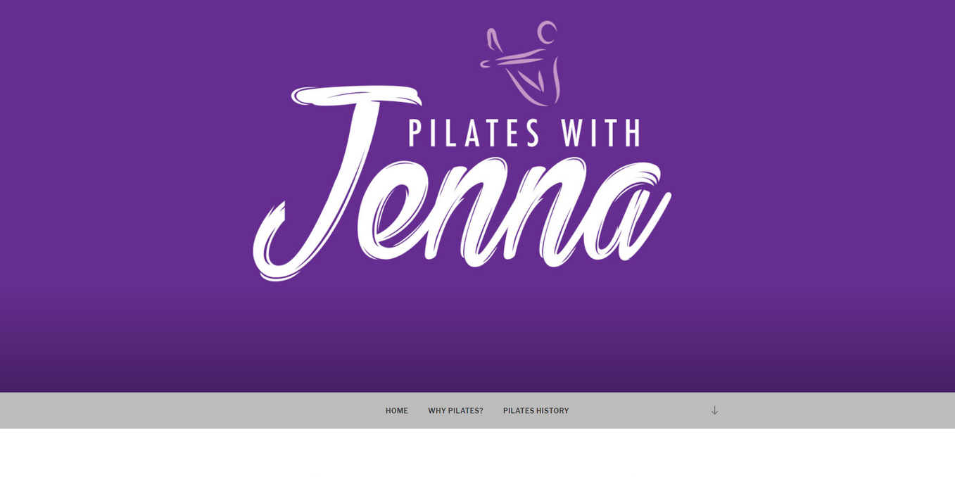 The before Pilates with Jenna website, displayed on desktop