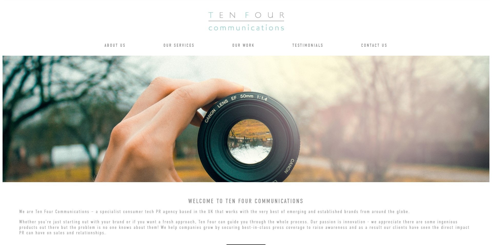 The before Ten Four Communications website, displayed on desktop