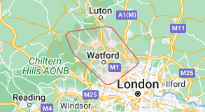 Watford area on a map