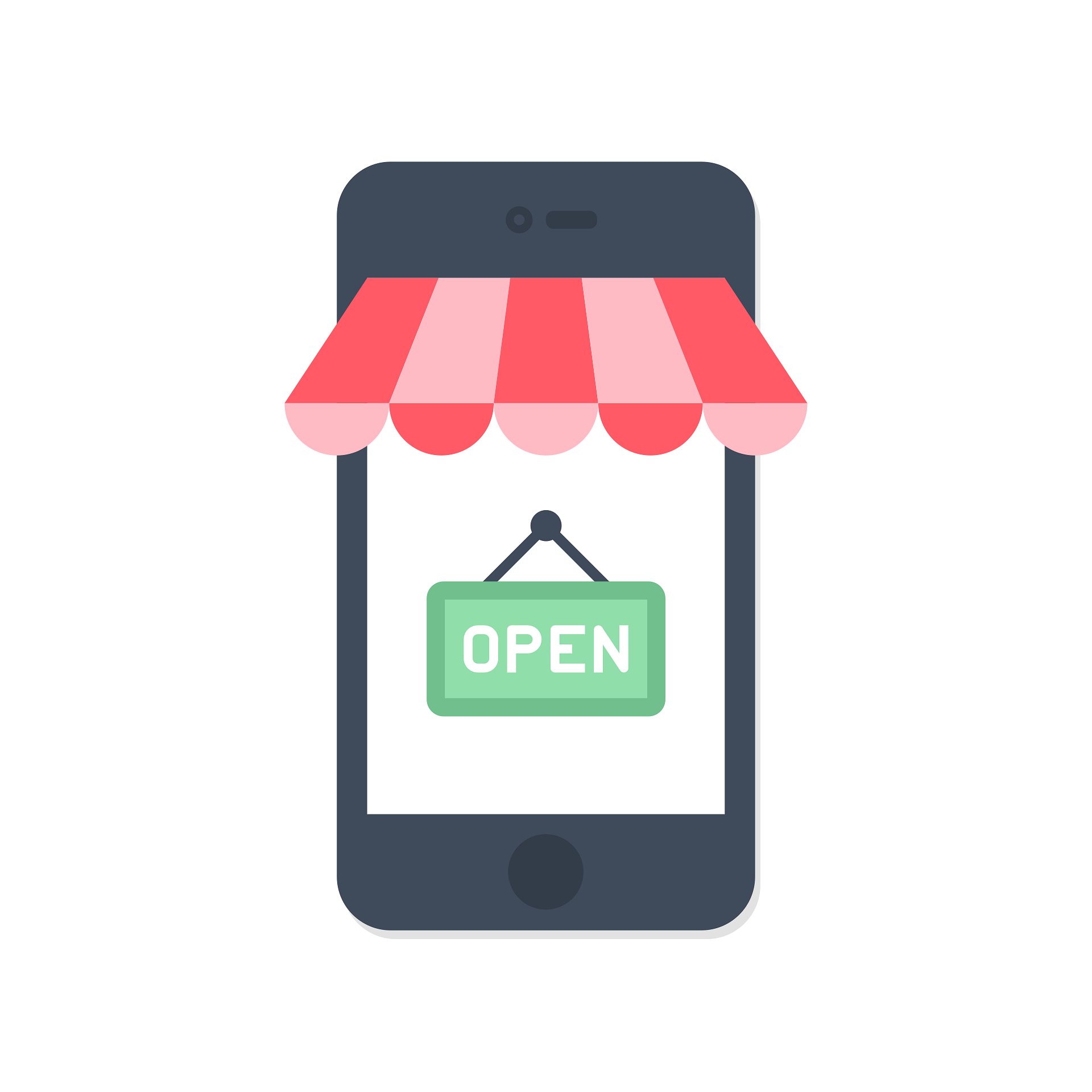 illustration of a shop on a mobile device